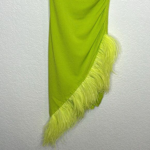 ANTONELLA RIZZA Eva Feather-Trim MIDI Dress Small - Picture 5 of 15